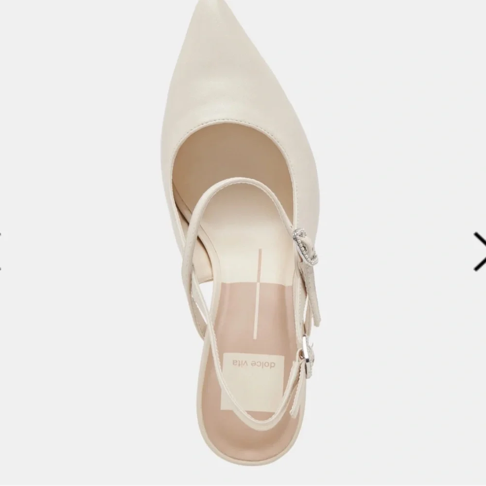 ☀️NEW Dolce Vita Kellen Heels in Ivory Leather. Size: 7.5 - Picture 9 of 16